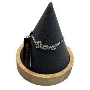 VTG Cookie Lee‎ Genuine Crystal Anklet LOVE Spellout Cancer Awareness Ribbon NEW